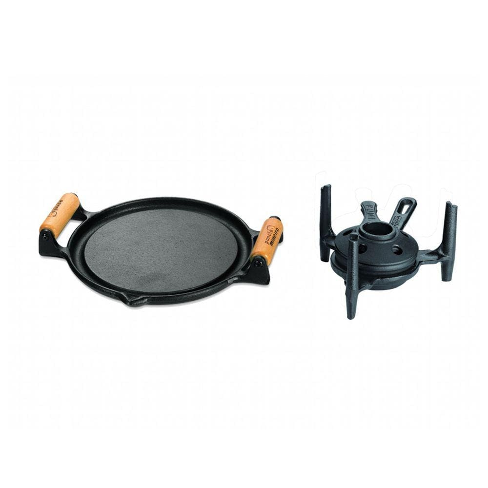 Fogareiro Fogo Forte com Bifeteira Alça de Madeira 22,5Cm