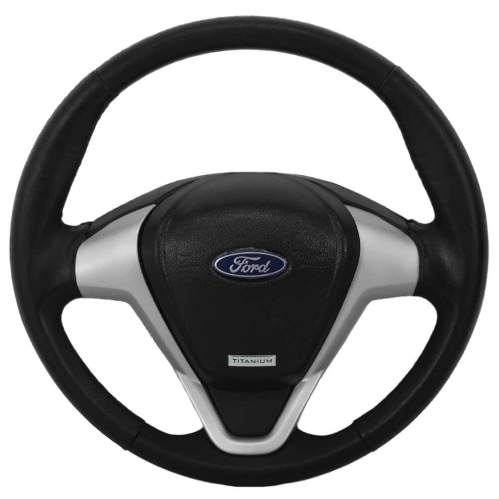 Volante Original Ka Fiesta Ecosport 95 A 2013 Prata Com Cubo