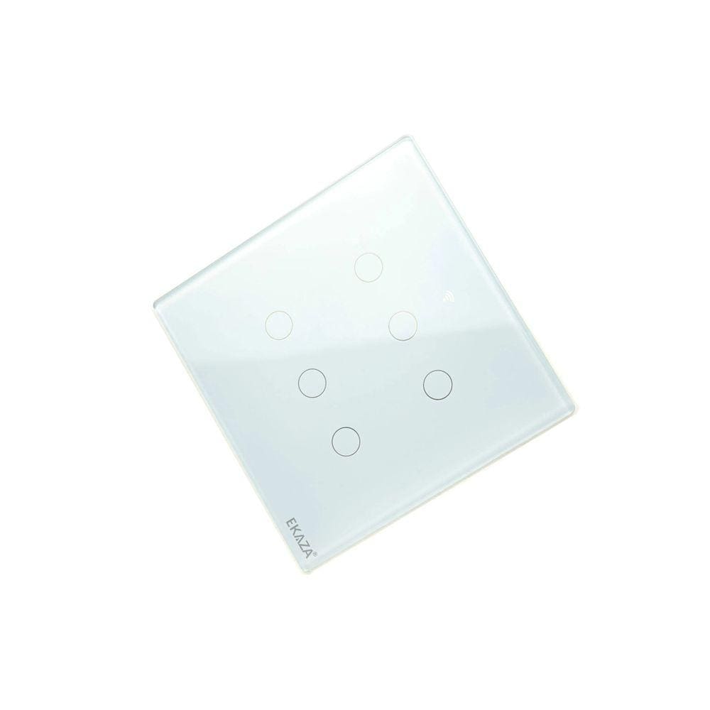 Interruptor inteligente 4x4 6 Botões Branco Wifi Alexa