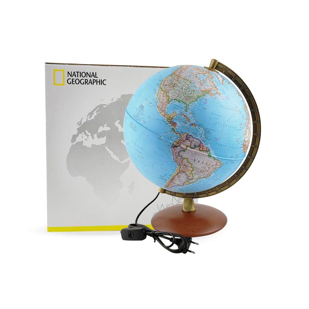 Globo Terrestre Decorativo Iluminado Gold Calssic 30cm National Geographic Tecnodidattica