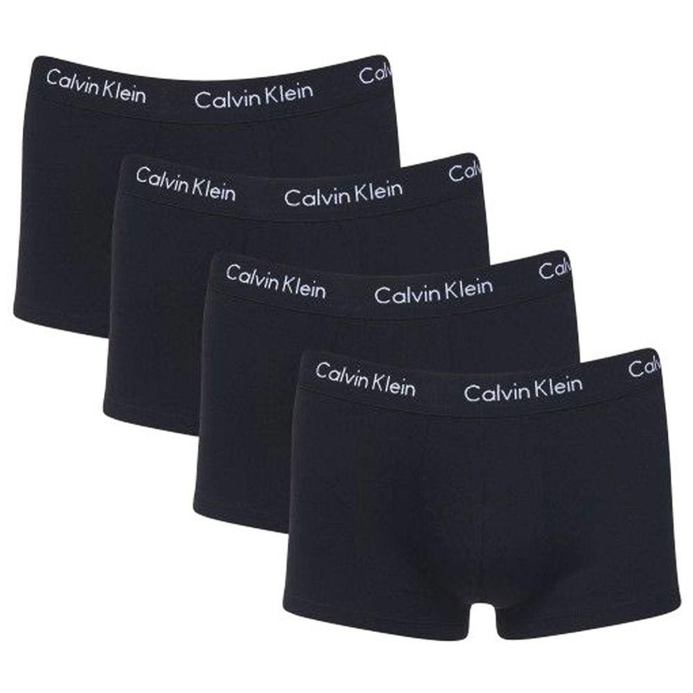 Kit c/4 Cuecas Calvin Klein Low Rise Trunk Cotton MAS2665 Preto