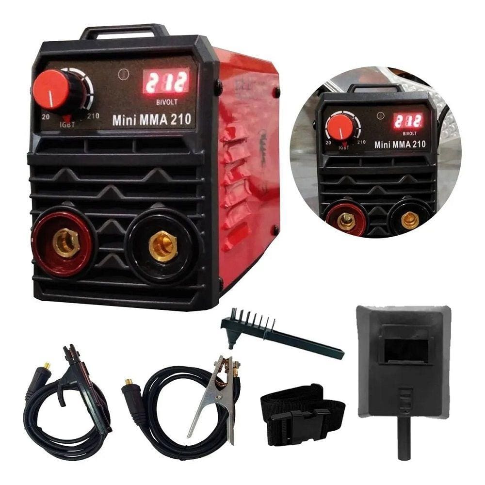 Maquina Inversora De Solda+Kit Mini Mma Mini Mma 210 Biv