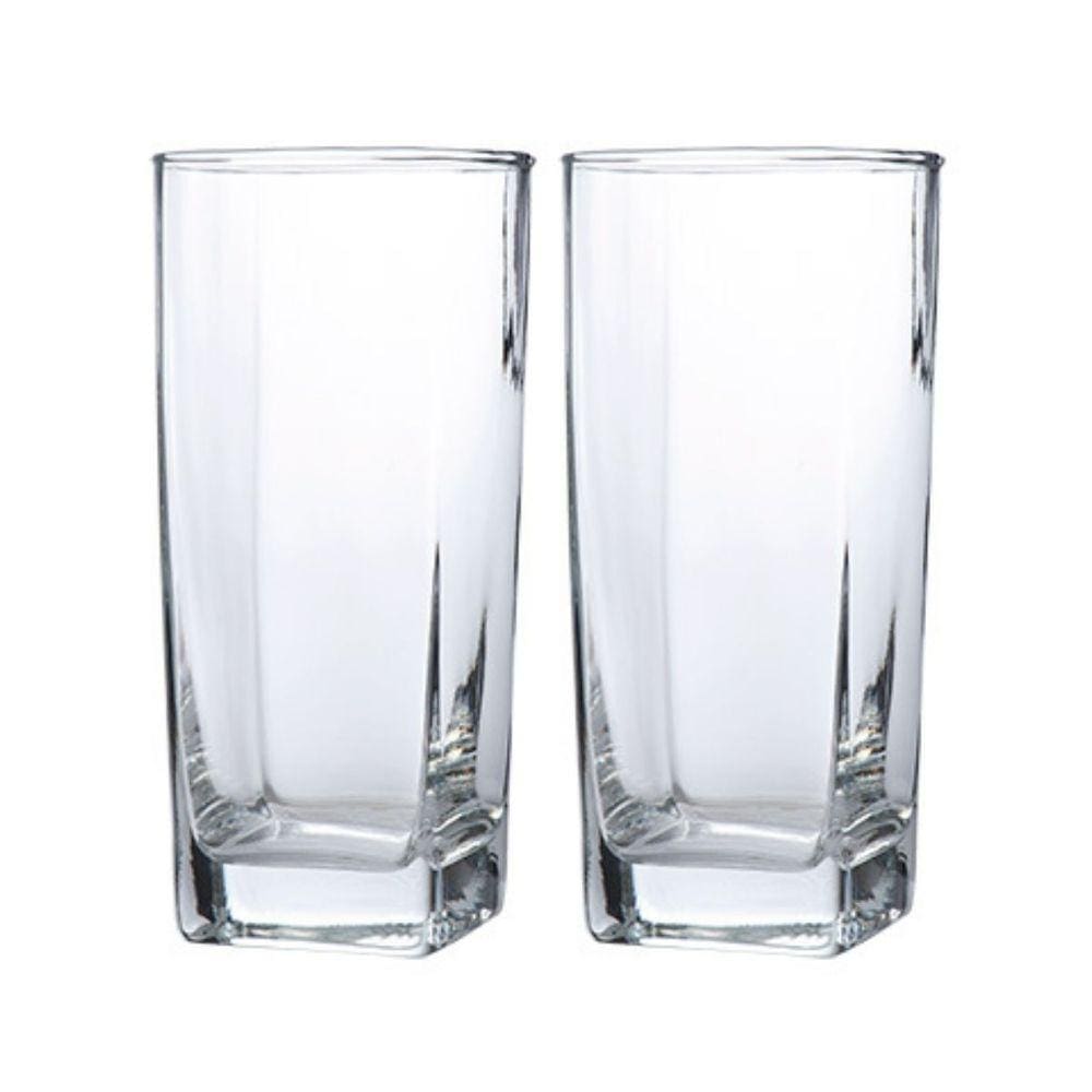 Conjunto Com 2 Copos Vidro Bali Quadrado 320ml Transparente