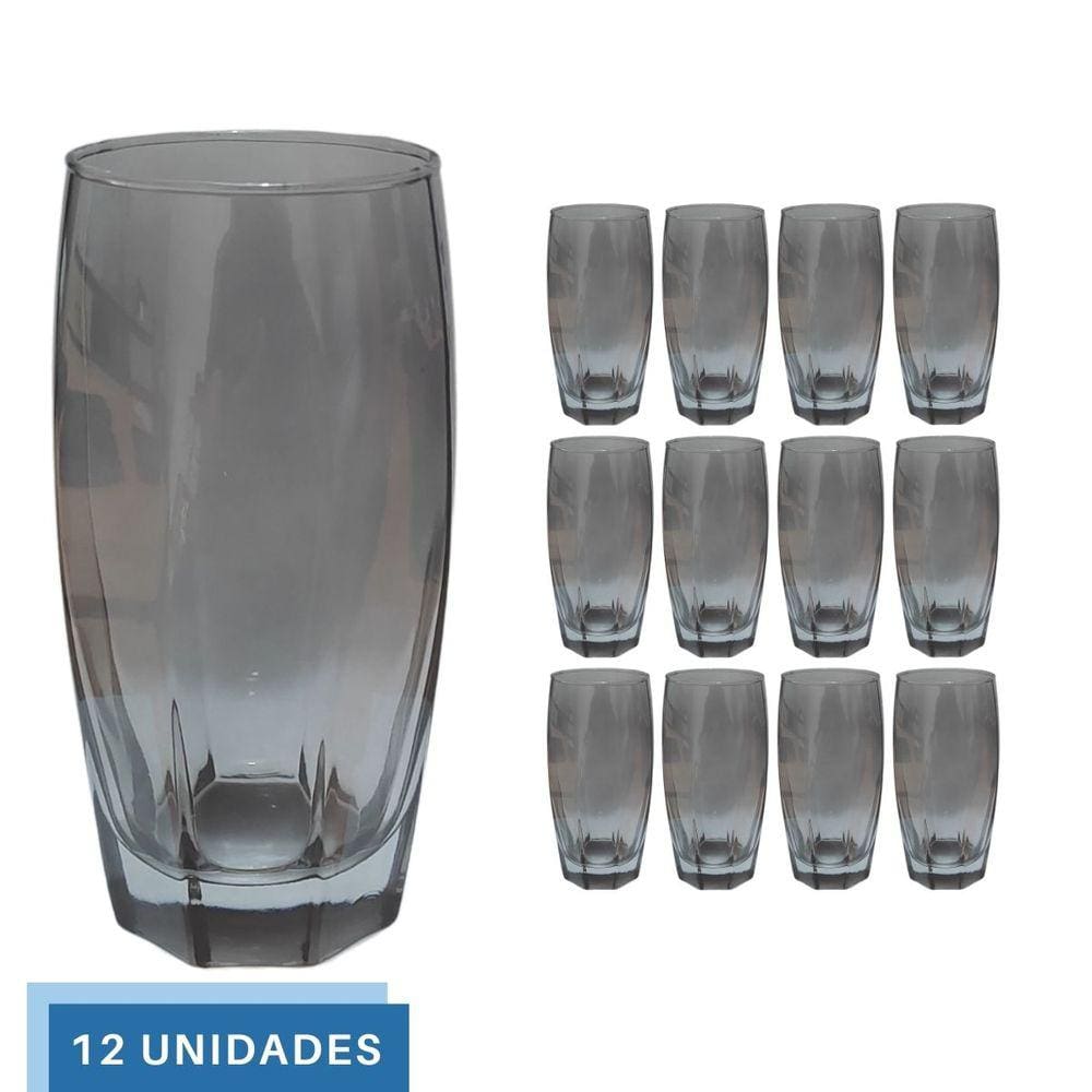 JOGO COPO VIDRO FACETAS 3 PCS X 450ML UNICO/UNICO - Niazi Chohfi