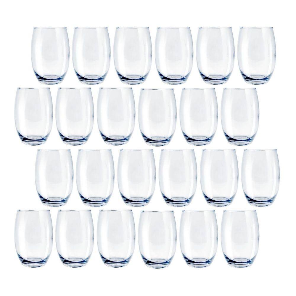 Conjunto 24 Copos Vidro Bellagio 450ml Grande Transparente