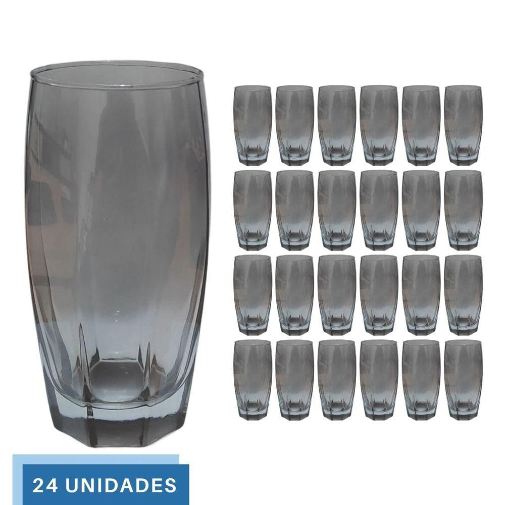 JOGO COPO VIDRO FACETAS 3 PCS X 450ML UNICO/UNICO - Niazi Chohfi