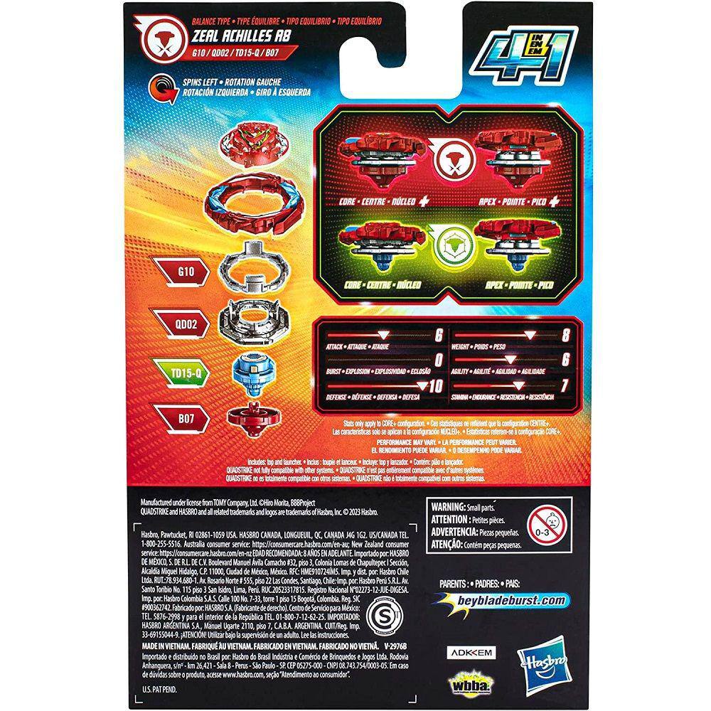 Beyblade Burst Quadstrike Zeal Achilles A8 | Extra