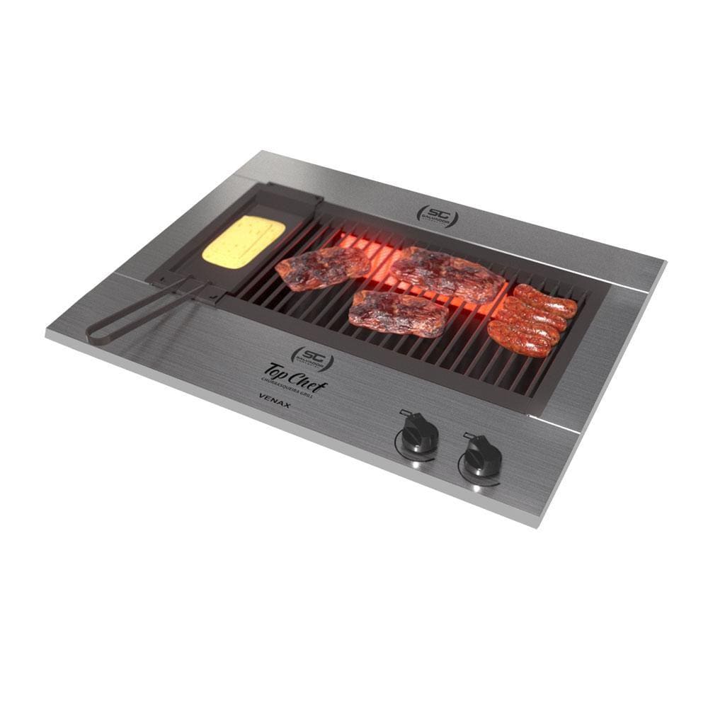 Churrasqueira Grill a Gás Top Chef Gourmet de Embutir em Inox TCIN50 Bivolt - Venax 26952
