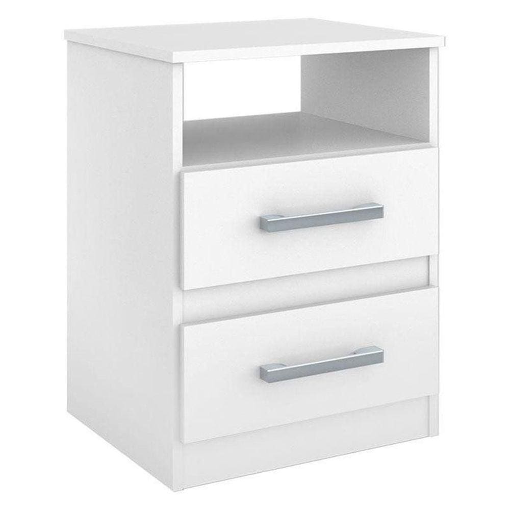 Mesa de Cabeceira com 2 Gavetas Moval Apolo - Cores Flex Branco/Rosa/Azul/Lilás