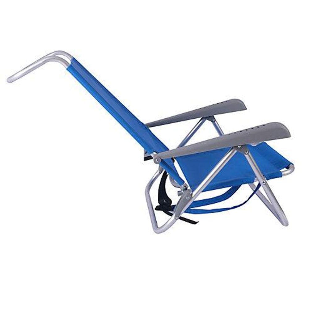 Cadeira Baixa de Praia Alumínio Azul Klimber
