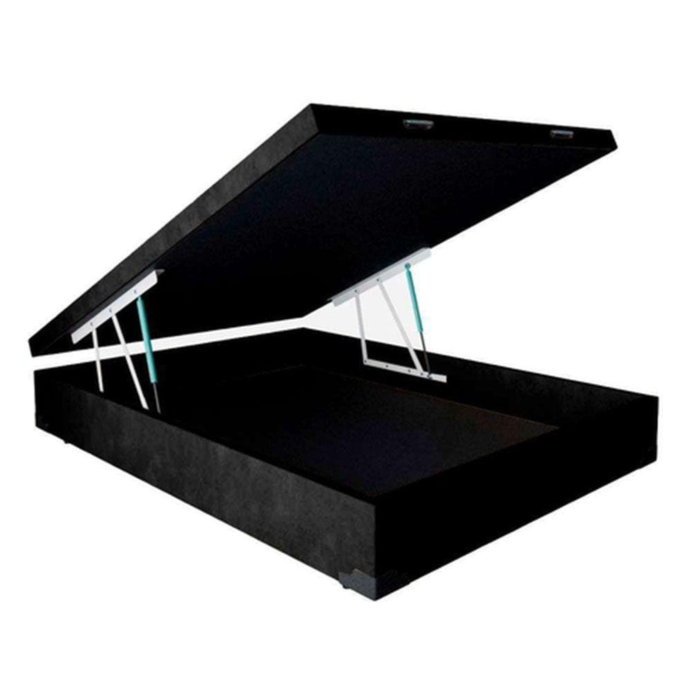 Cama Box Baú Casal Suede Preto
