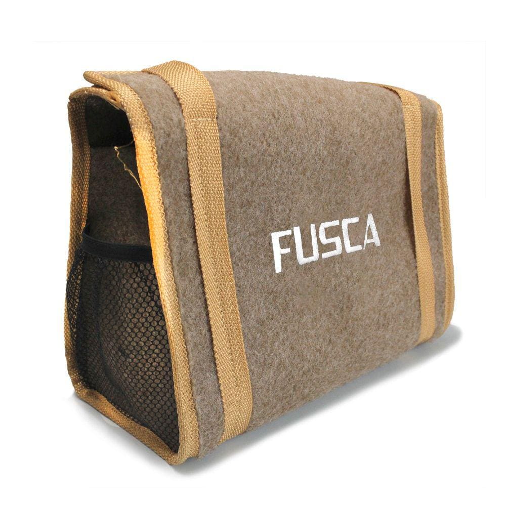 Bolsa Organizadora Porta Malas Logo Fusca 1970 a 1995 Bordado Carpete Bege para Ferramentas