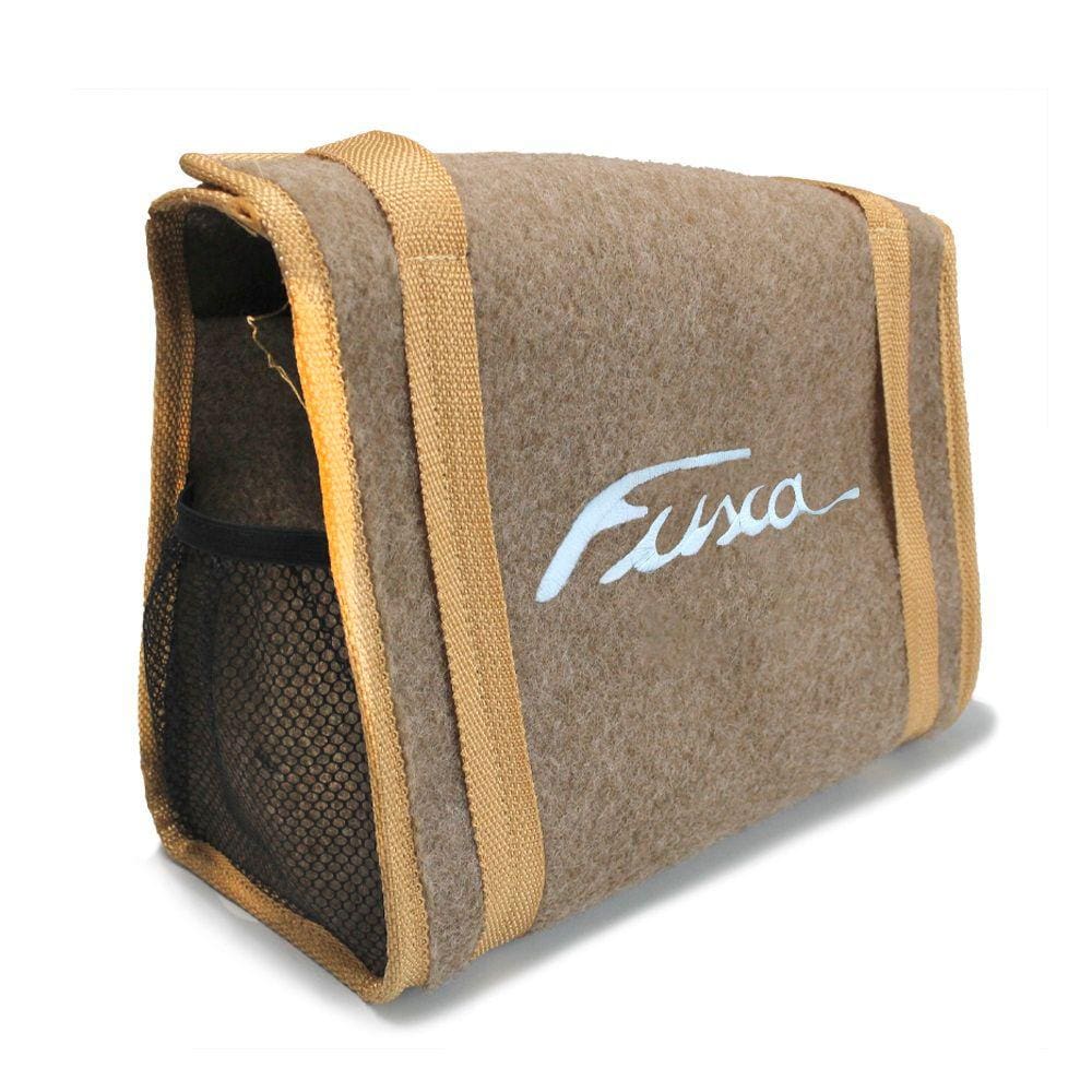 Bolsa Organizadora Porta Malas Logo Fusca 1959 a 1969 Bordado Carpete Bege para Ferramentas