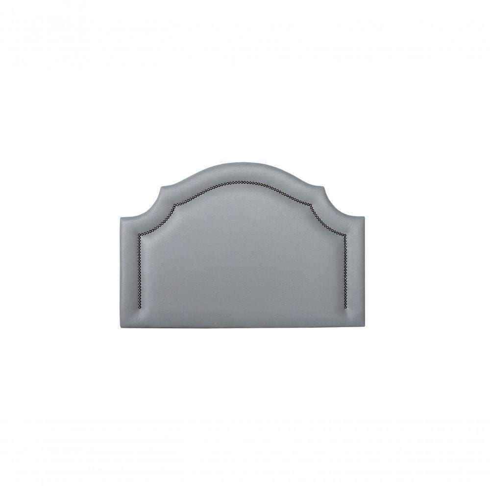 Cabeceira Solteiro Luxo 90X60 Cinza Tachas Fumê