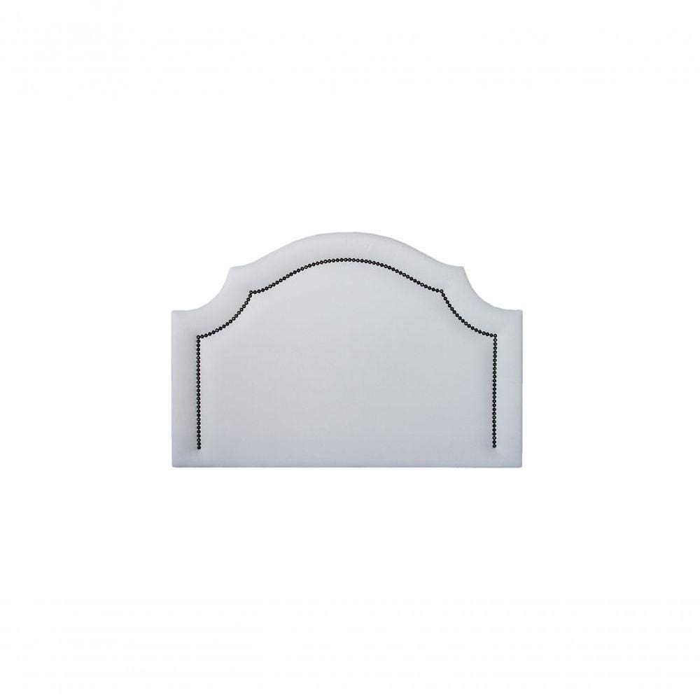 Cabeceira Solteiro Luxo 90X60 Branco Tachas Fumê