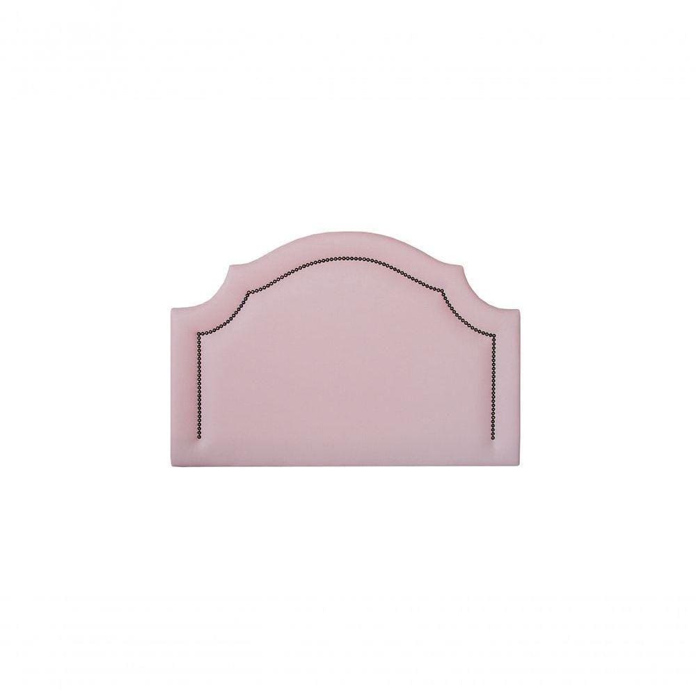 Cabeceira Solteiro Luxo 90X60 Rosa Tachas Fumê