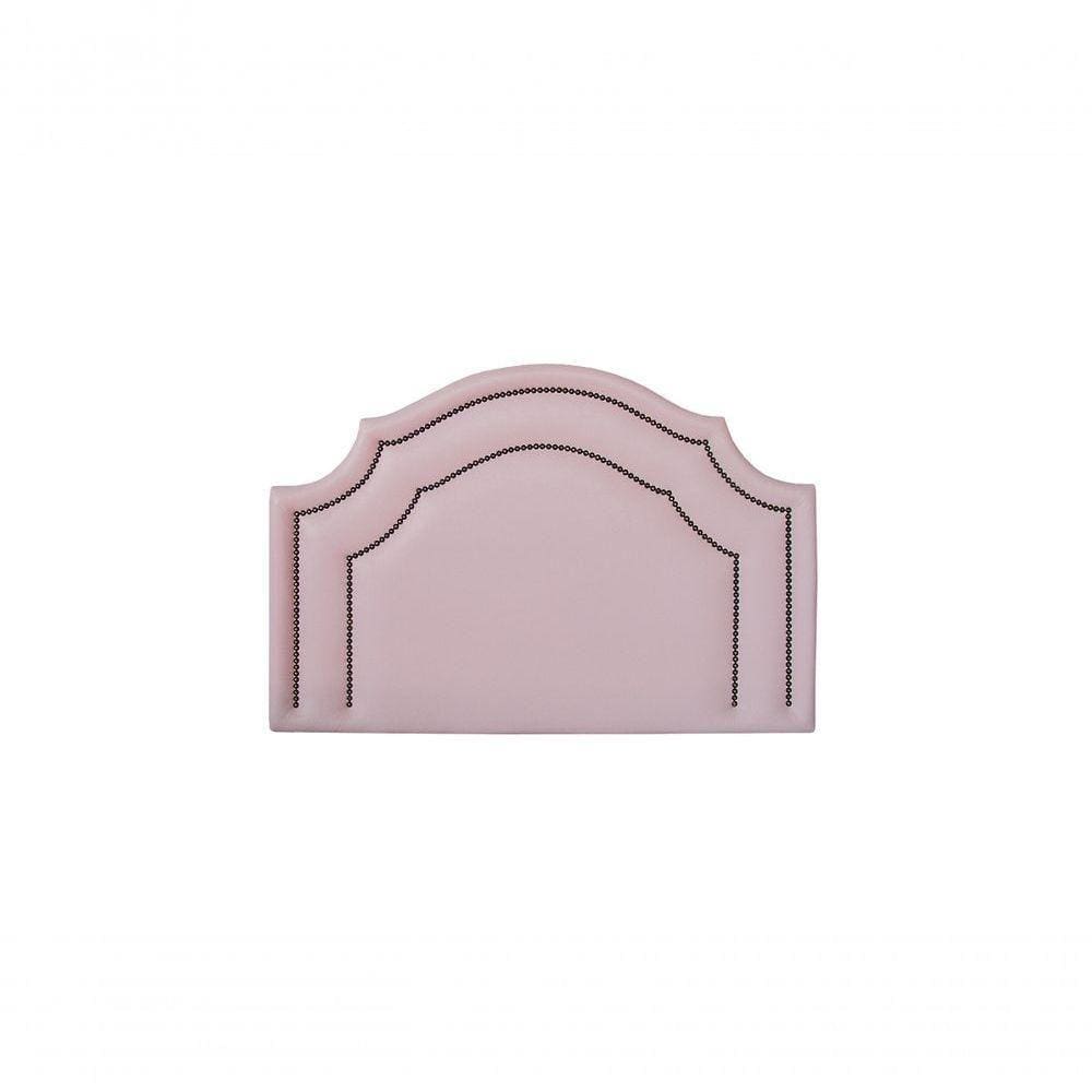 Cabeceira Solteiro Luxo Dupla 90X60 Rosa Tachas Fumê