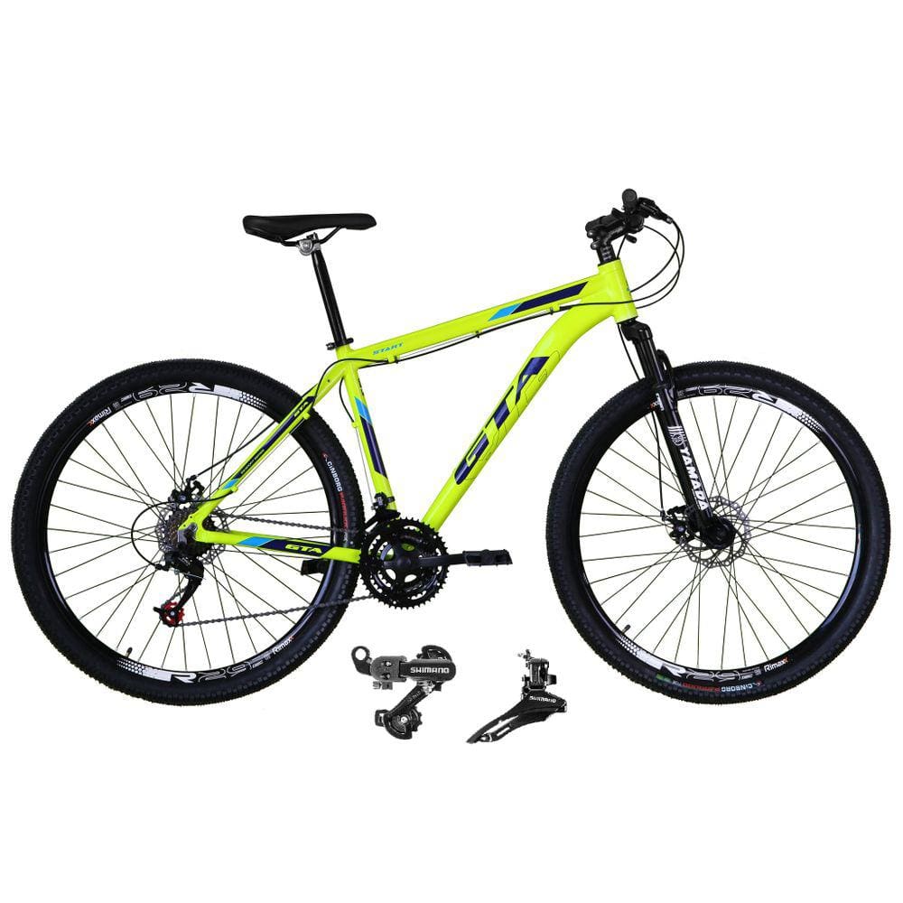 Bicicleta Aro 29 Gta Start Alumínio 21v Câmbios Shimano Freio a Disco - Amarelo