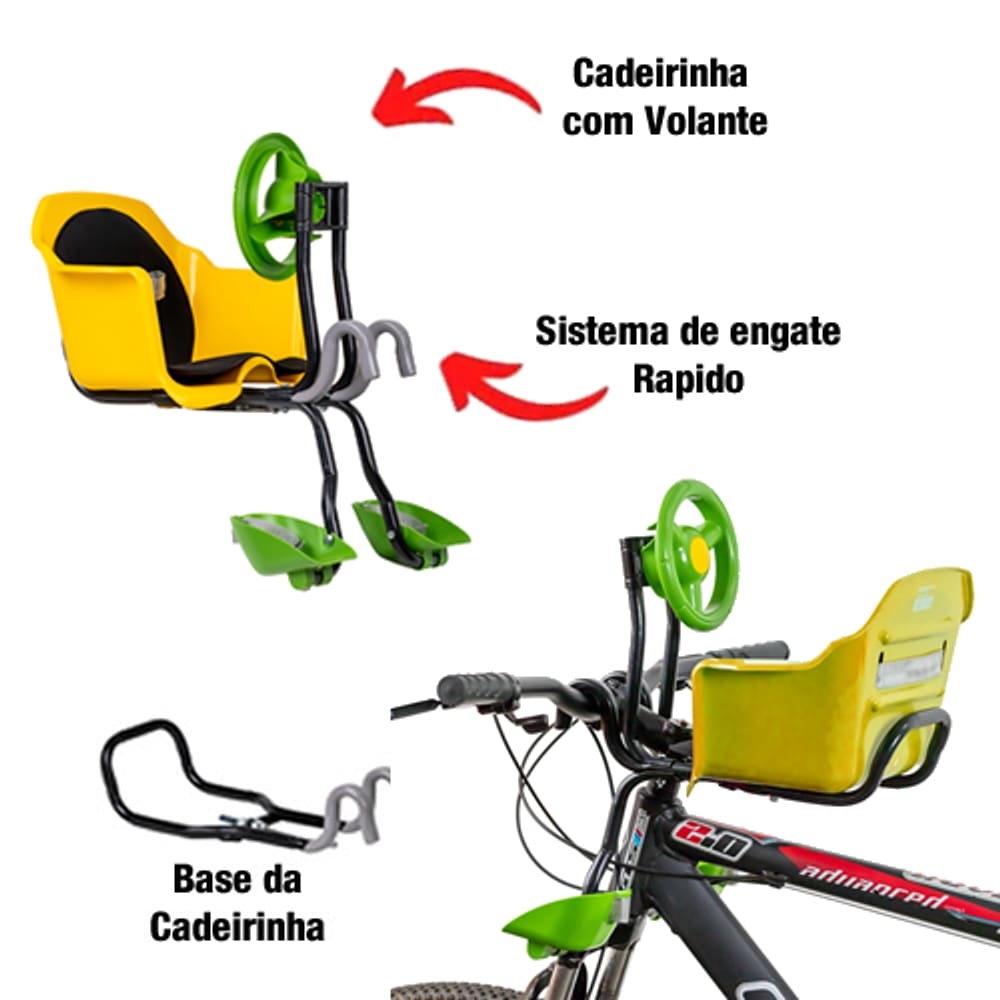 Cadeirinha Bicicleta Aro 29 Flexbike Diant Volante