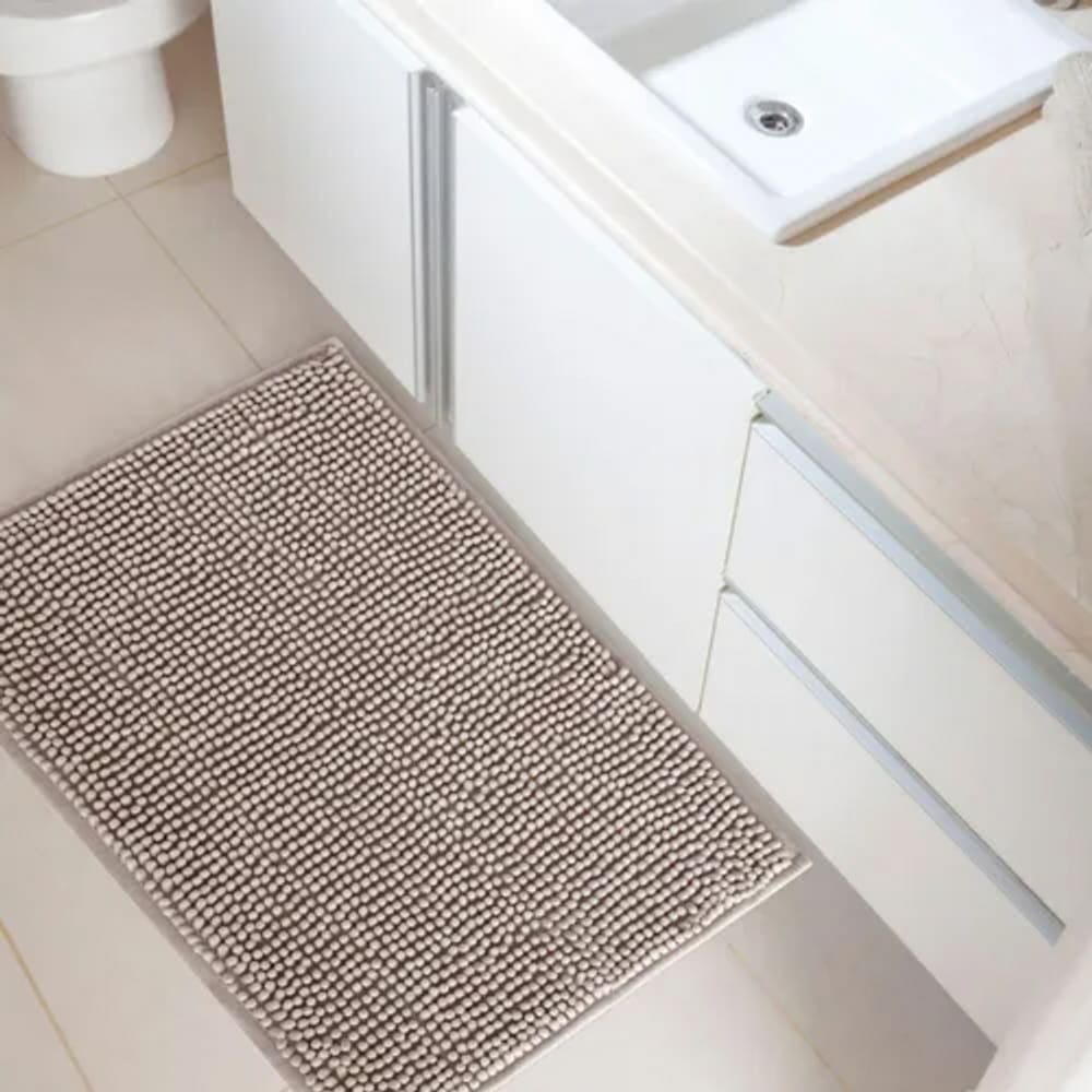 2 Tapetes De Banheiro Bolinha Microfibra Macio Antiderrapante