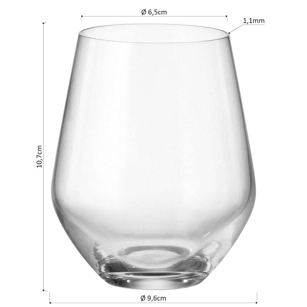 BOHEMIA TORI COPO UÍSQUE 10x9x9cm 400ml CRISTAL TRANSP 6PÇ