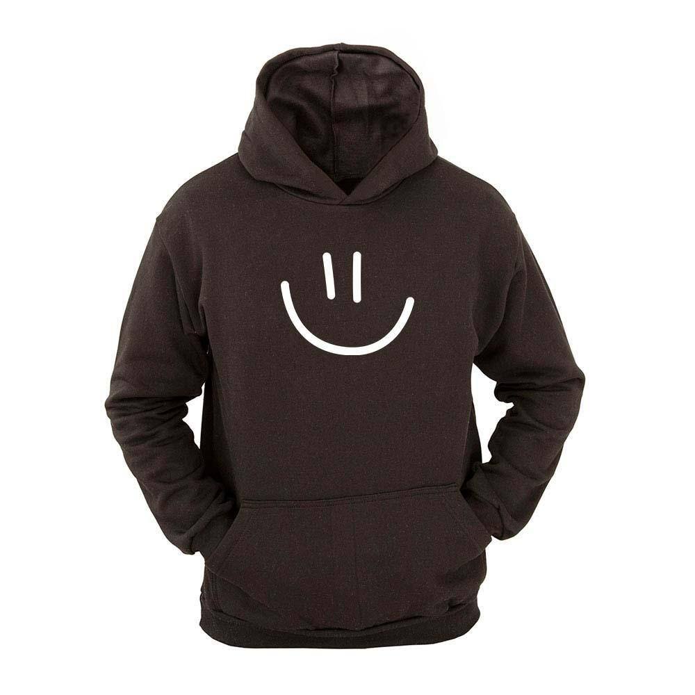Moletom Menino Canguru Capuz Estampa Smiley Inverno Moda
