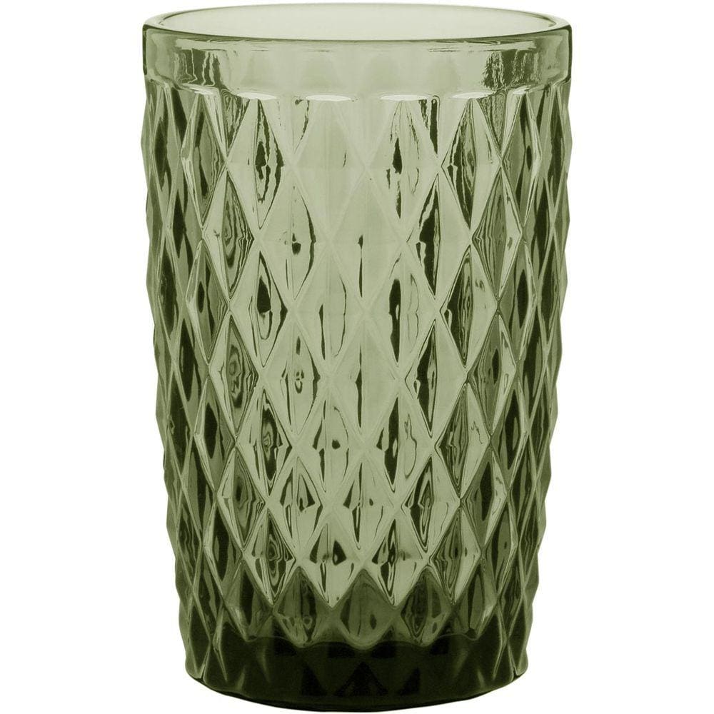 COPO LONG DRINK 12x8x8cm 370ml VIDRO VERDE 6PÇ