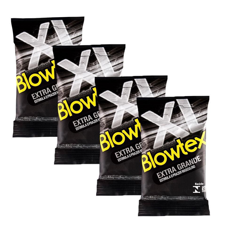 Kit 4 Pacotes Preservativo Blowtex Extra Grande C/ 3 Unidades Cada