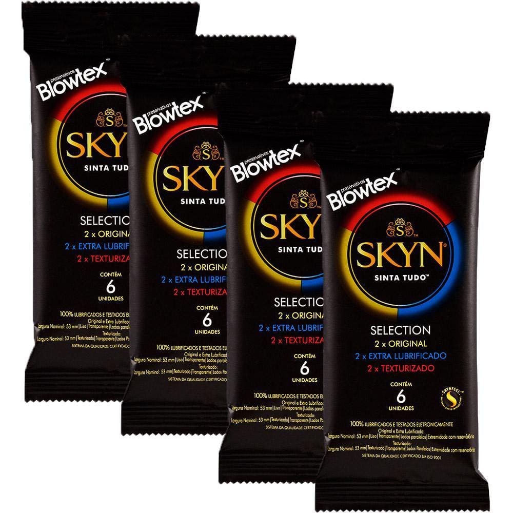 Kit 4 Pacotes Preservativo SKYN Selection C/ 6 Unidades Cada