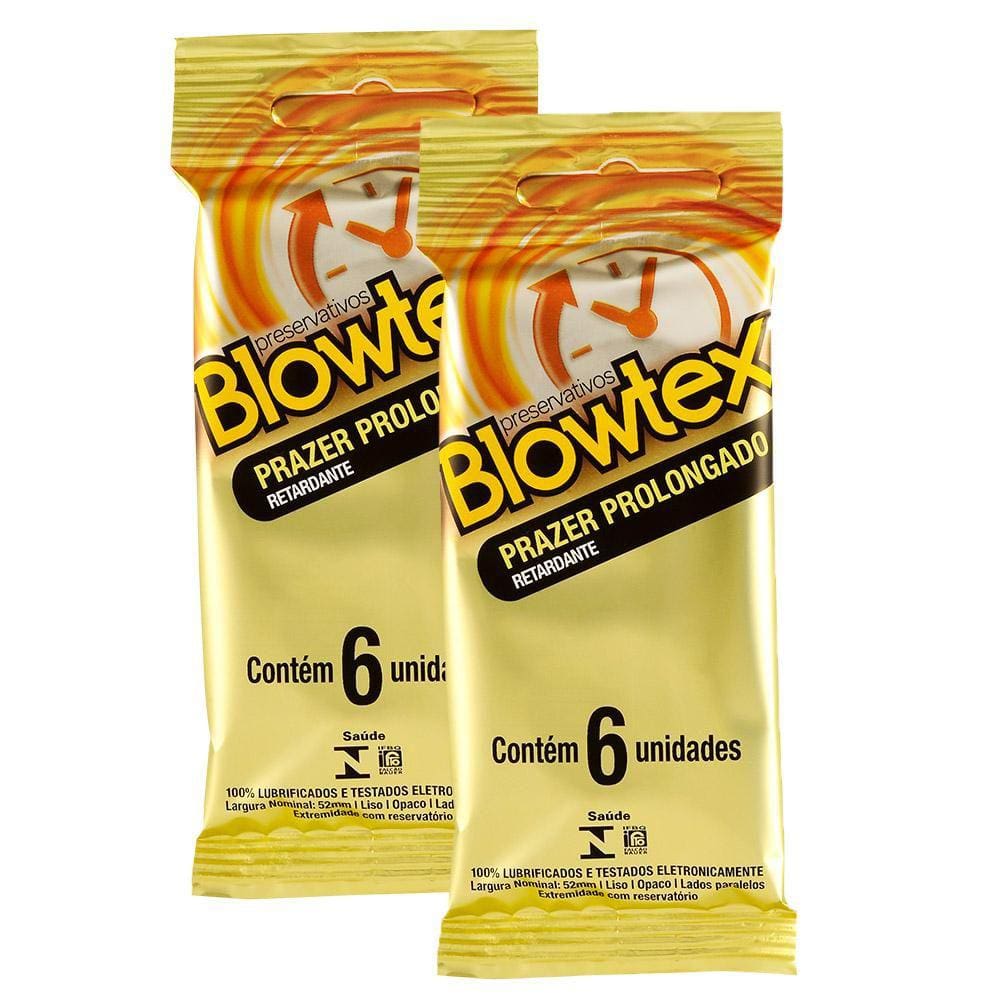 Kit 2 Pacotes Preservativo Blowtex Retardante C/ 6 Unidades Cada