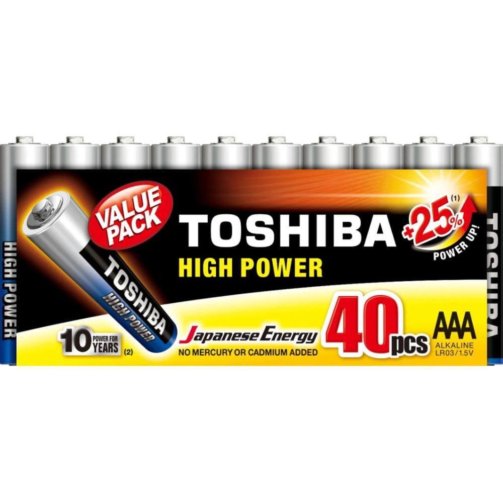 Pilha Alcalina AAA Toshiba LR03GCP com 40