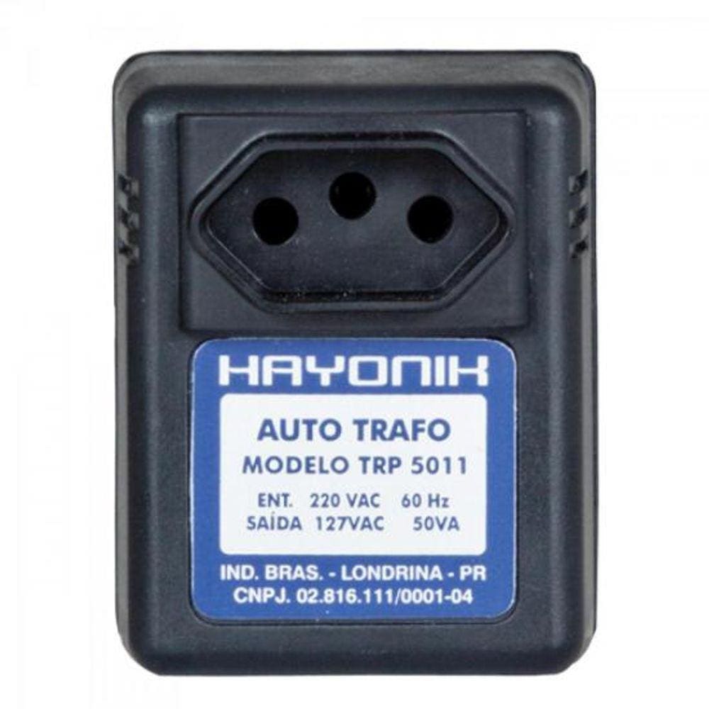 Auto Transformador Parede 220/127VAC 50VA TRP 5011 Preto Hayonik