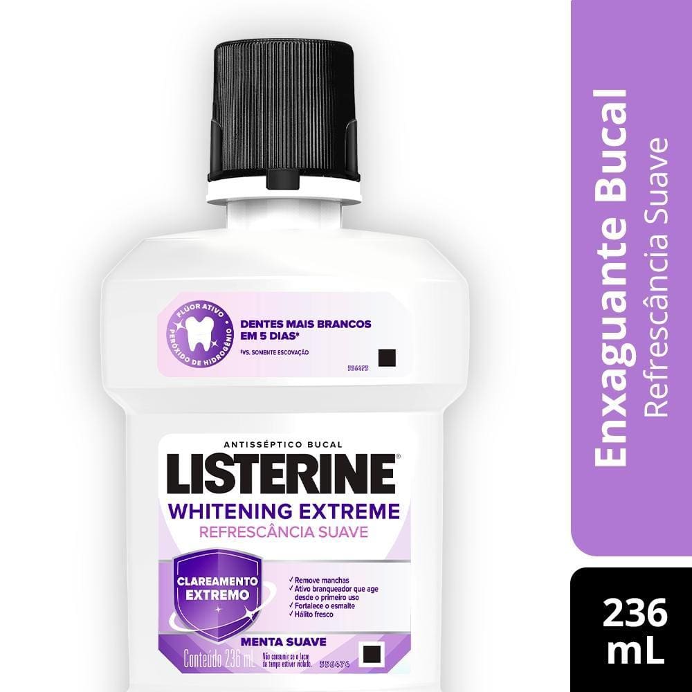 Antisséptico Bucal Listerine Whitening Extreme Menta 236ml