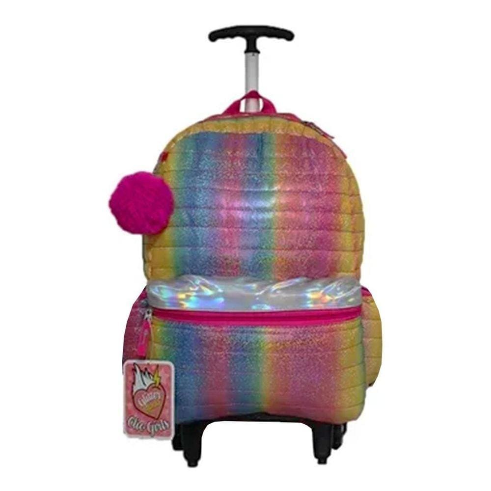 Mochila Escolar Rodinha Infantil Arco Íris Cg2104 Clio Style