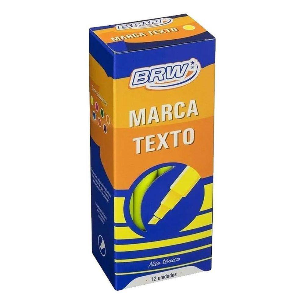 Caneta Marca Texto Fluorescente Brw Caixa Com 12