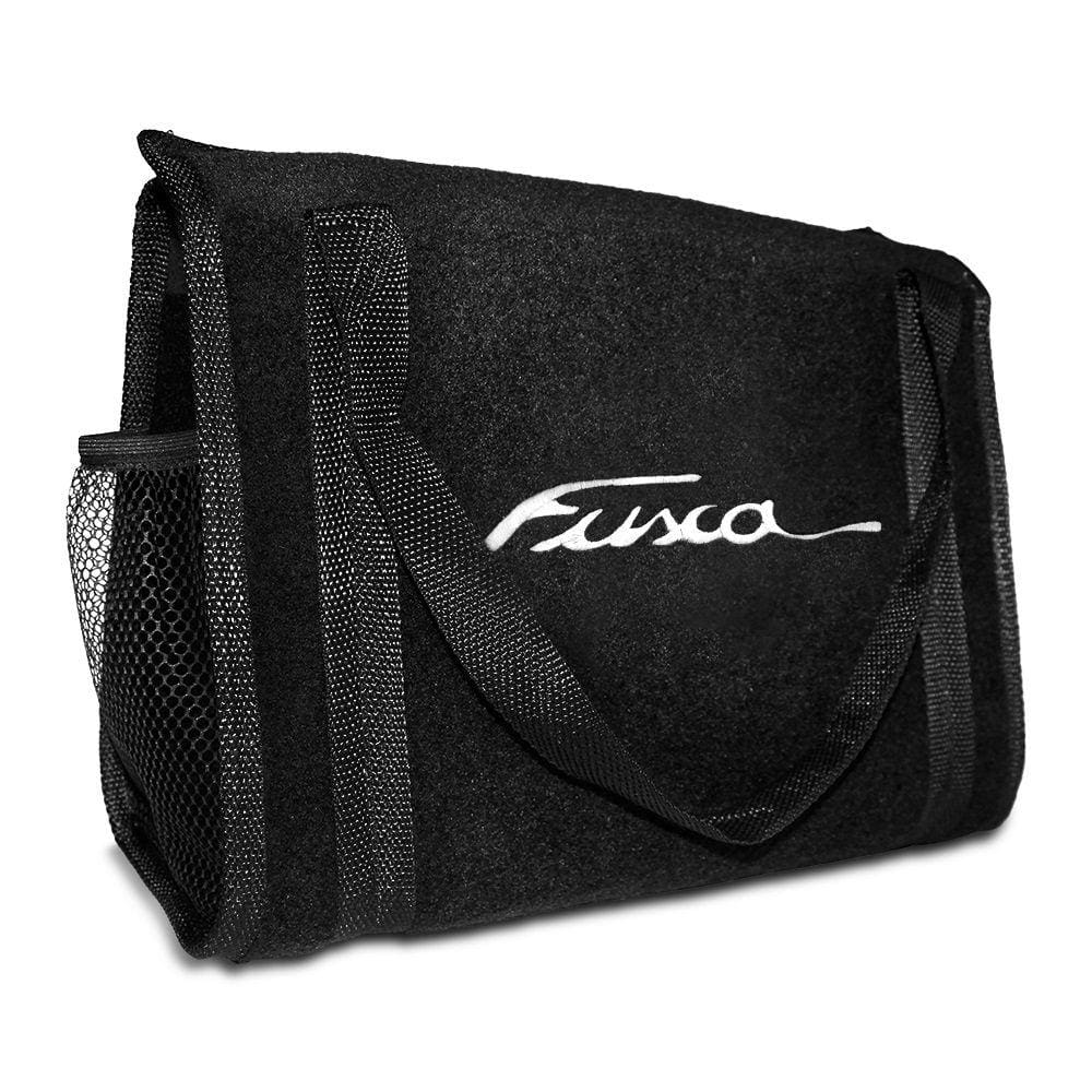 Bolsa Organizadora Porta Malas Logo Fusca 1959 a 1969 Bordado Carpete Preto para Ferramentas
