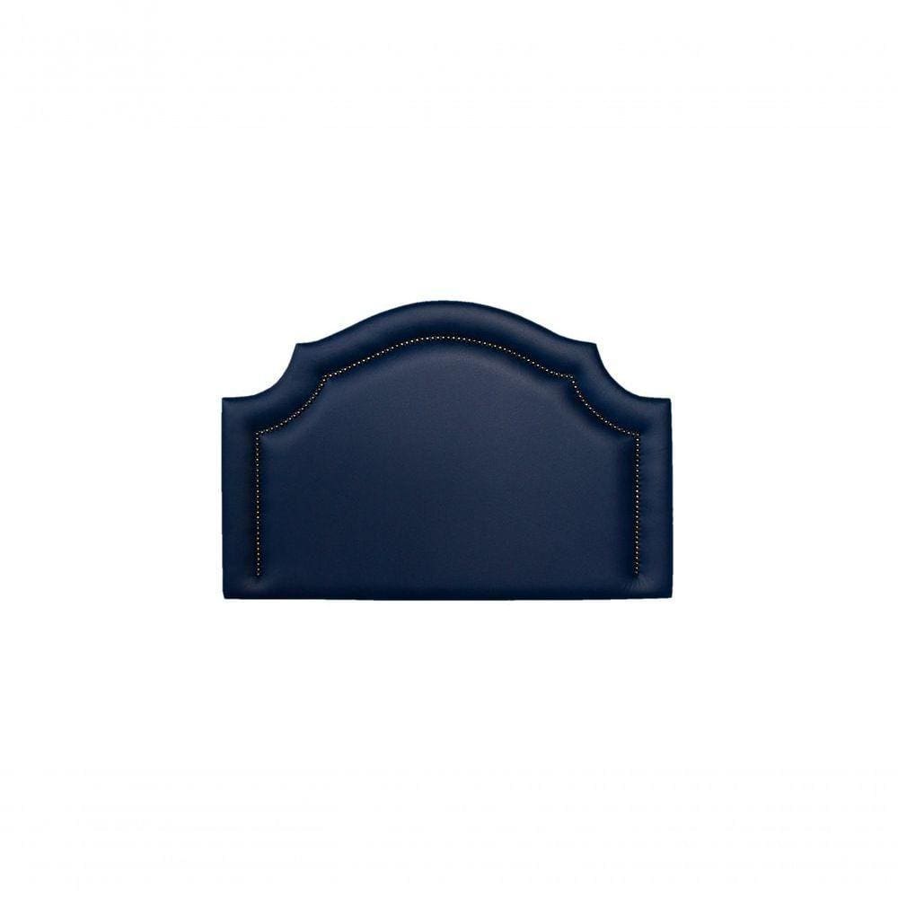 Cabeceira Solteiro Luxo 90X60 Azul Tachas Fumê
