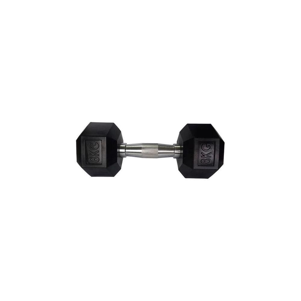 Halteres Sextavado Injetado com Pegada Cromada 8,0Kg