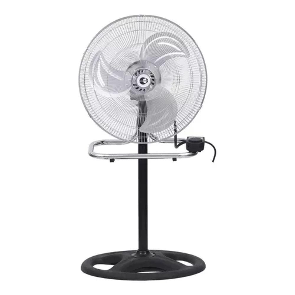 Ventilador Cromado 3 Em 1 Coluna Parede Chão 45cm 70w - 220v