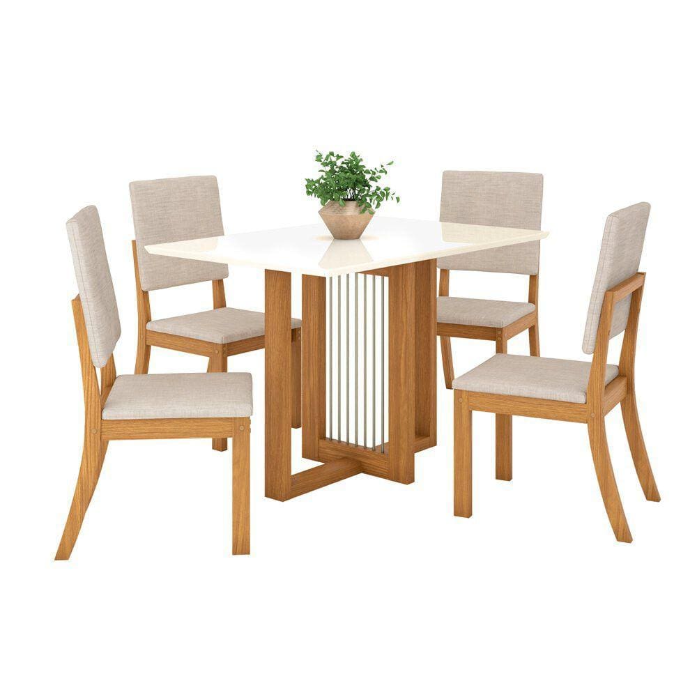 Conjunto Mesa com 4 Cadeiras Thalia em MDF e MDP Henn