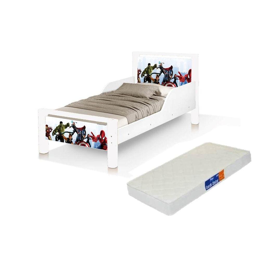 mini cama com proteção dos lados acompanha colchão dos vingadores