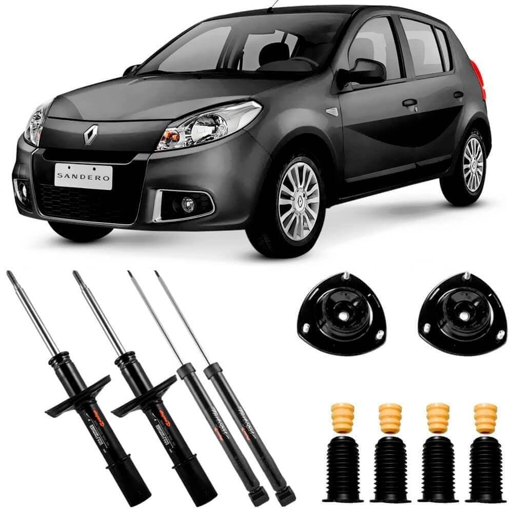 Kit 4 Amortecedor Sandero 2011 2012 2013 Cofap + Coxim