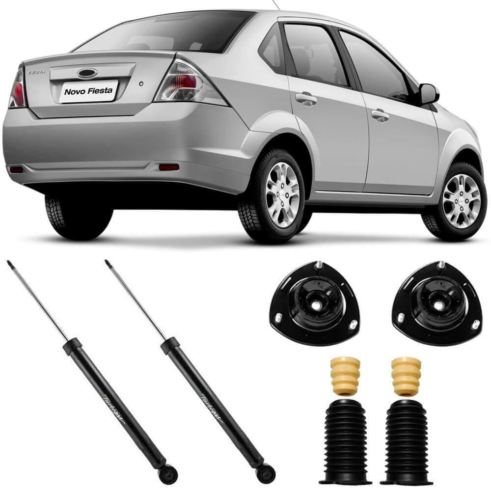 2 Amortecedor Fiesta Sedan 2003 A 2014 Traseiro Cofap E Kit