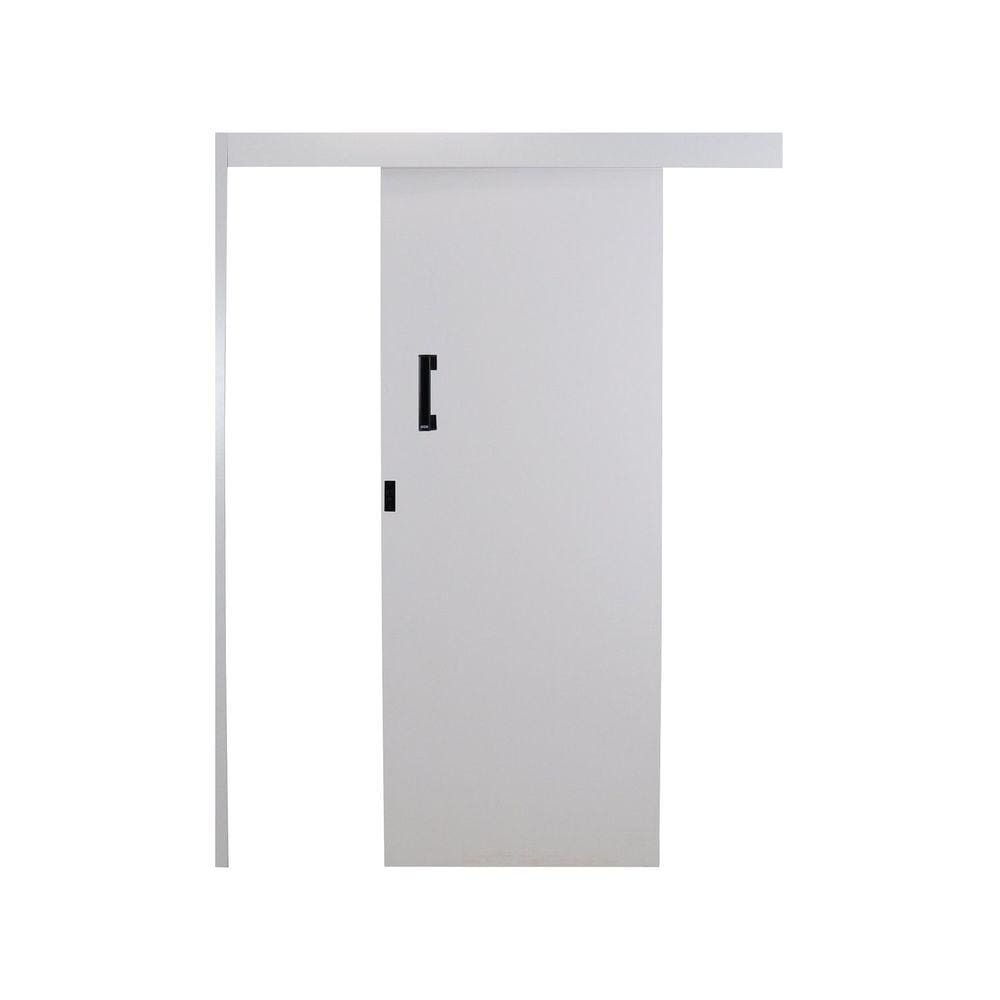 Porta de Correr Sobrepor - Reversivel 215x70cm sem Batente Marromamínico MGM Branco