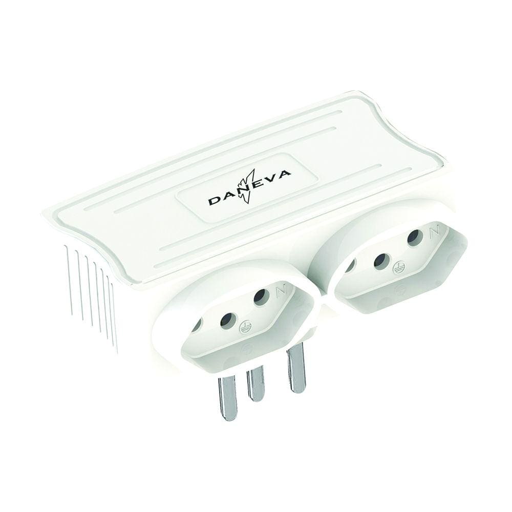 Multiplicador USB Daneva Carregador 2 USB Saida 5V 1,5A + 2 Tomadas