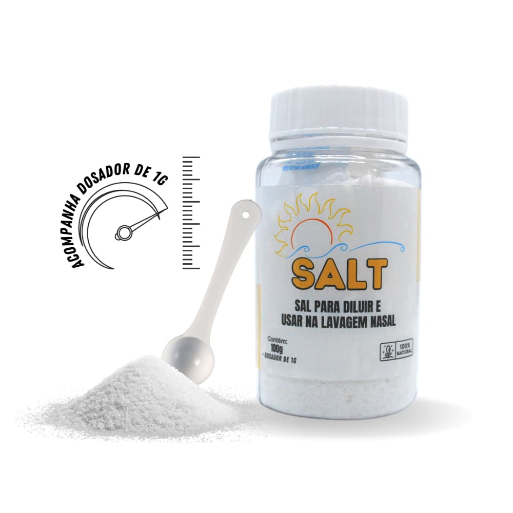 Sal Sem Iodo Ultrafino Para Diluir Lavagem Nasal 100g