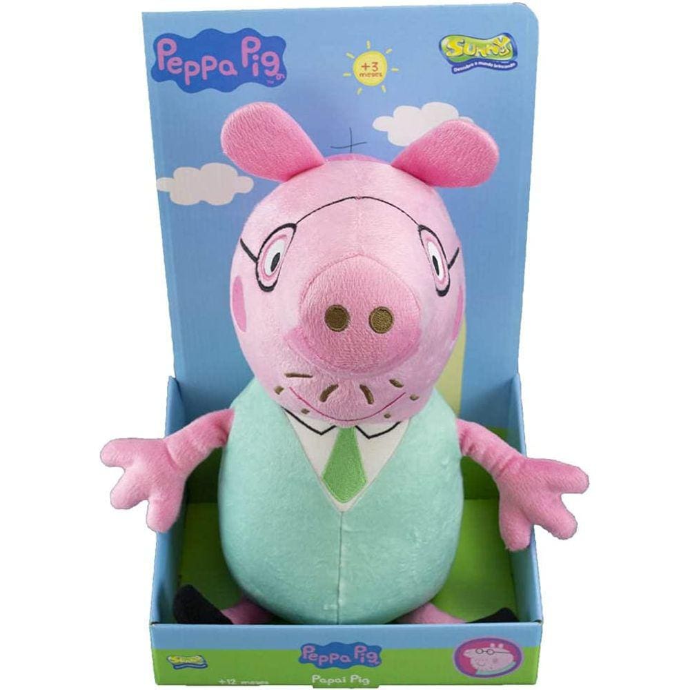 Peppa Pig - Pelúcia Papai Pig 33cm