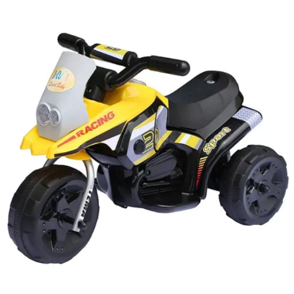 Moto Triciclo Infantil Eletrico Bateria Acende Farol Amarelo