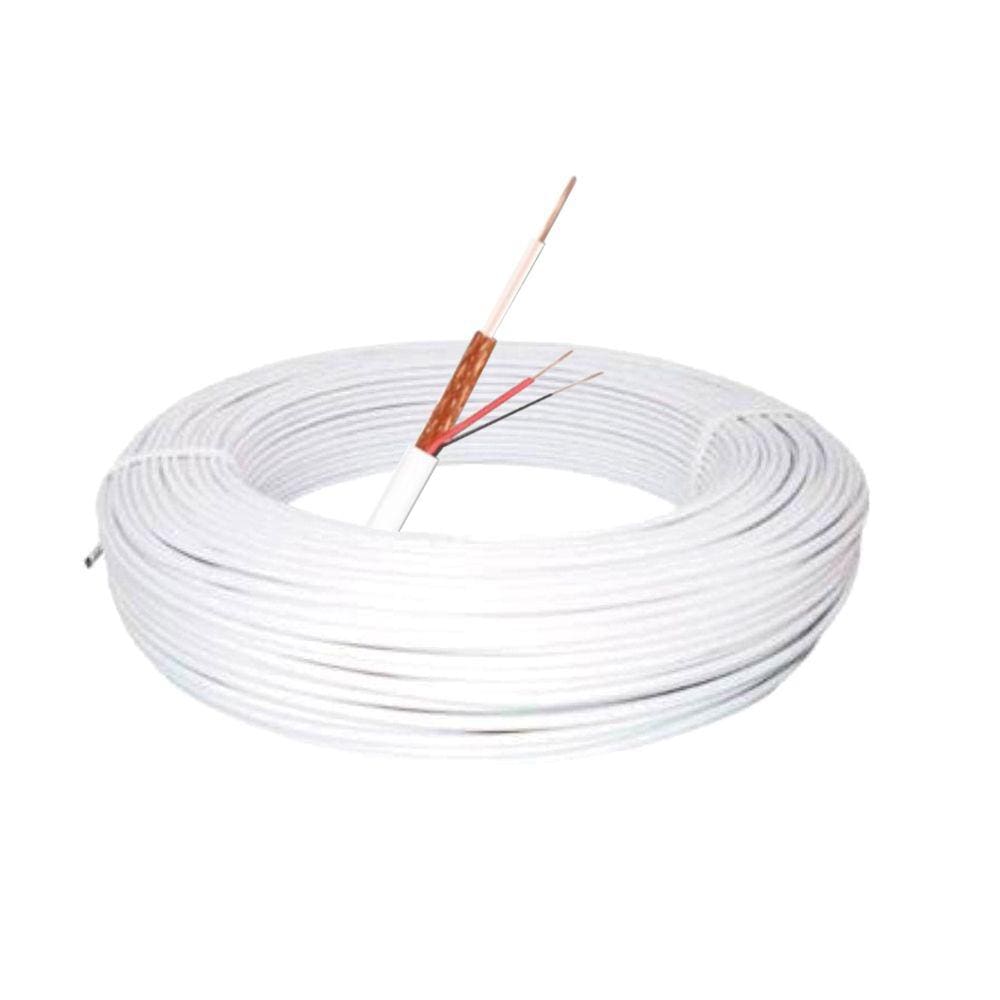 Cabo Coaxial Telecam RF 4MM 80% Liga Cobre Interna Branco 100M
