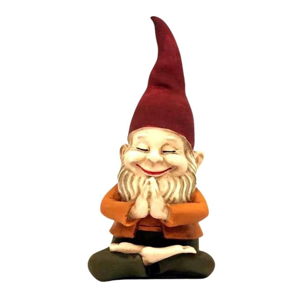 Duende Gnomo Jardim Yoga Anão Sentado namastê premium
